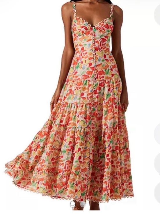 Astr Dresses & Skirts - Astr Floral Tiered Maxi Skirt in Coral Multi